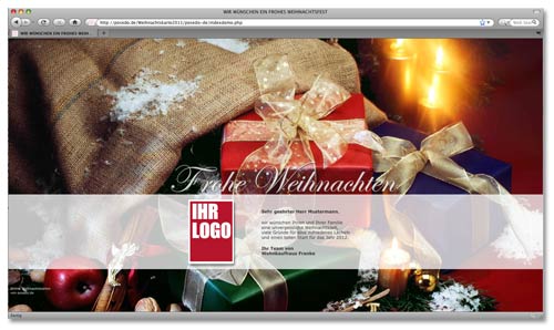Online-Weihnachtskarte von posedo.de